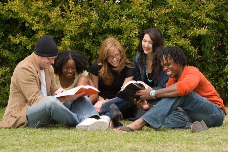 Family reading together